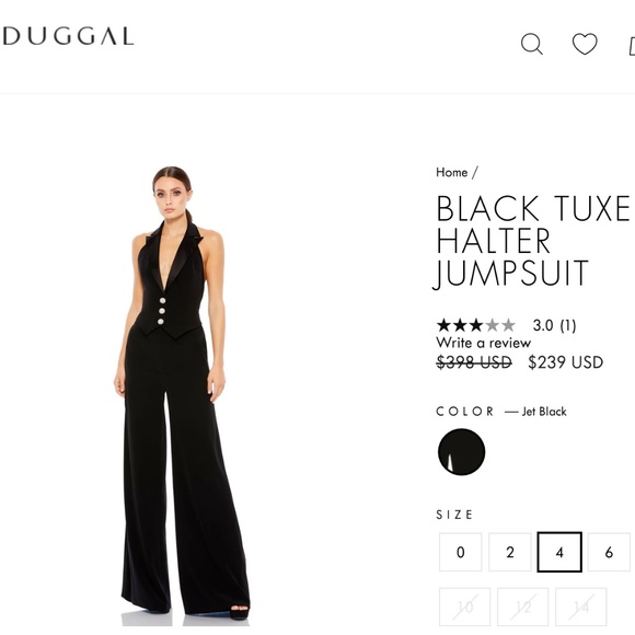 Mac Duggal Pants - Mac duggal halter tuxedo jumpsuit size 4 nwt